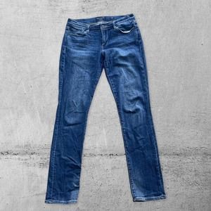 Lucky Brand Jeans Womens Blue Mid Rise Sweet Straight Denim Measures 30x32